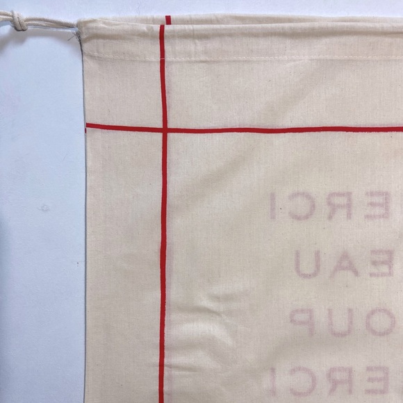 Clare V Merci Beau Coup Large French Dust Bag set of 3 Anthropologie Cream Red - Picture 9 of 15